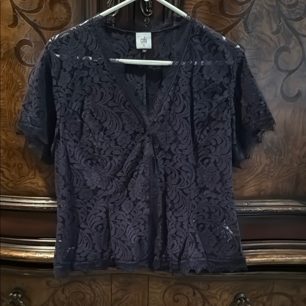 Cabi Navy Lace Blouse